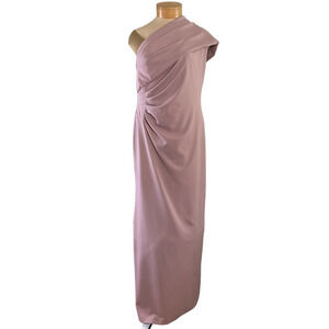 DB Studio Womens 16 Pink Mauve Draped Gown Formal Evening Dress Off the Shoulder
